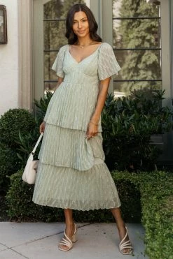 Top 10 π WELLMADE INC π Dresses Hallie Midi π Dress In Sage π 11 WELLMADE INC Dresses Hallie Midi Dress In Sage