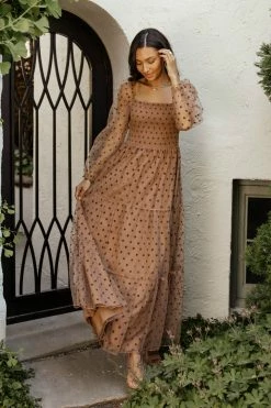 SEE AND BE SEEN Margo Polka Dot Dress In Brown - FINAL SALE