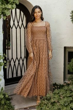 SEE AND BE SEEN Margo Polka Dot Dress In Brown - FINAL SALE