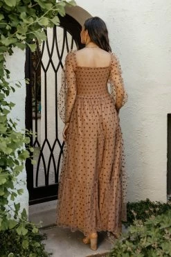 SEE AND BE SEEN Margo Polka Dot Dress In Brown - FINAL SALE