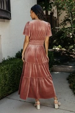 SEE AND BE SEEN Marlowe Velvet Dress In Blush