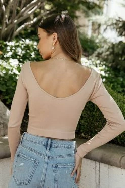 DYNAMIC FASHION Annika Ribbed Top In Taupe - FINAL SALE Tops