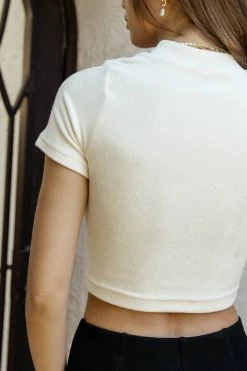 DYNAMIC FASHION Malia Cropped Top In Ivory - FINAL SALE