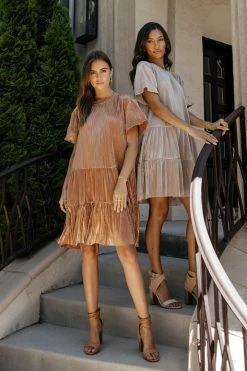 SEE AND BE SEEN Miriam Mini Dress In Mauve - FINAL SALE