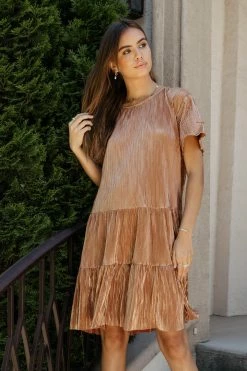 SEE AND BE SEEN Miriam Mini Dress In Mauve - FINAL SALE