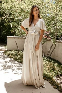 RICARICA Everleigh Maxi Dress In Champagne