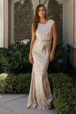 RICARICA Eloise Maxi Dress In Champagne