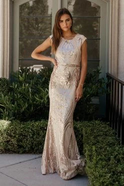 RICARICA Eloise Maxi Dress In Champagne
