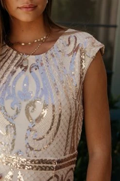 RICARICA Eloise Maxi Dress In Champagne