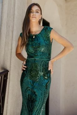 RICARICA Eloise Maxi Dress In Hunter Green