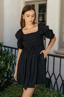 Mustard Seed Reagan Mini Dress In Black - FINAL SALE