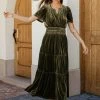 SEE AND BE SEEN Marlowe Velvet Dress In Green