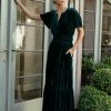 SEE AND BE SEEN Marlowe Velvet Dress In Emerald