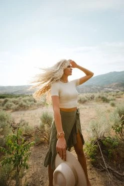 DRESS FORUM Aveline Ruched Crop Top - FINAL SALE Tops