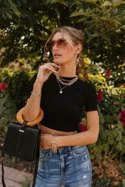 DRESS FORUM Aveline Ruched Crop Top - FINAL SALE Tops