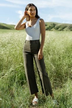 MIOU MUSE Darian Pants In Olive - FINAL SALE