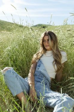 DENIM ONE Daisie Distressed Overalls - FINAL SALE