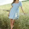 VERY J Cameron Mini Dress In Light Blue - FINAL SALE