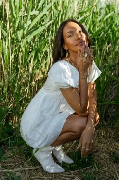 VERY J Dresses Cameron Mini Dress In White - FINAL SALE