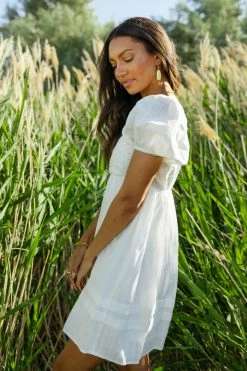 VERY J Dresses Cameron Mini Dress In White - FINAL SALE