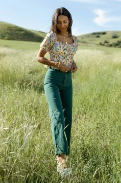 MIOU MUSE Darian Pants In Teal - FINAL SALE