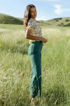 MIOU MUSE Darian Pants In Teal - FINAL SALE
