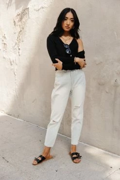 GINGER G Stanley Button Front Top In Black - FINAL SALE