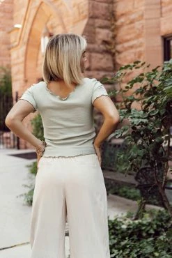 Vero Moda Sydia Tee In Sage - FINAL SALE