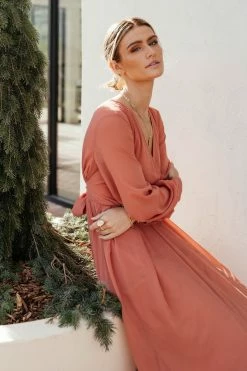 RICARICA Veronica Maxi Dress In Terracotta