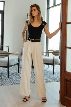 DYNAMIC FASHION Tops Tahlia Ribbed Top In Black - FINAL SALE