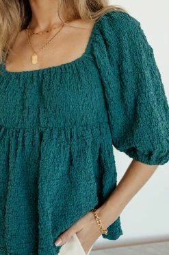 MILLIBON POLYMOND DK INC Tops Brighton Top In Teal - FINAL SALE