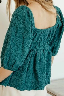 MILLIBON POLYMOND DK INC Tops Brighton Top In Teal - FINAL SALE