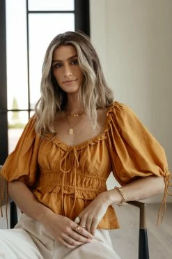 Best Sale π Mustard Seed Selena Top In Ochre - FINAL SALE π 9 Mustard Seed Selena Top In Ochre - FINAL SALE