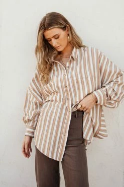 MISS LOVE Drew Button Down Top Tops
