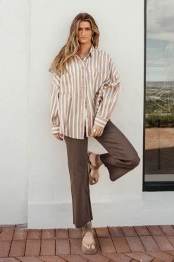 MISS LOVE Drew Button Down Top Tops