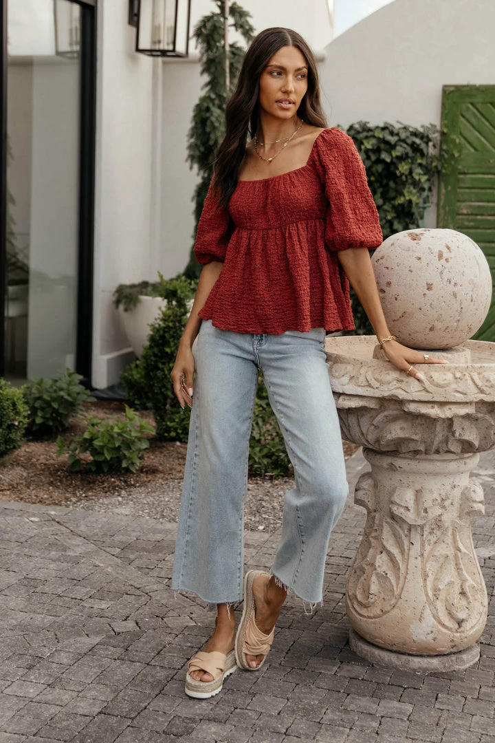 Promo 👏 MILLIBON POLYMOND DK INC Tops Brighton Top In Brick - FINAL SALE 🛒 1 MILLIBON POLYMOND DK INC Tops Brighton Top In Brick - FINAL SALE