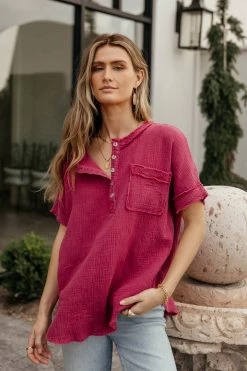 LA MIEL Soraya Top In Magenta - FINAL SALE