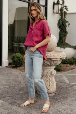 LA MIEL Soraya Top In Magenta - FINAL SALE