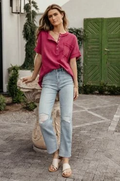 LA MIEL Soraya Top In Magenta - FINAL SALE