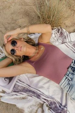 SINA Micah Bodysuit In Purple - FINAL SALE