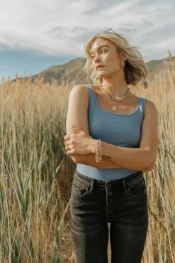 SINA Tops Micah Bodysuit In Ivory - FINAL SALE