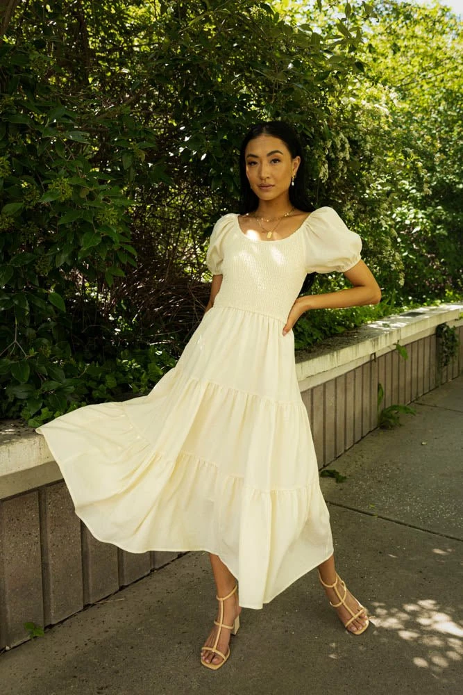 Cheap ๐งจ WORUI ๐ Dresses Gemma Midi ๐ Dress In Cream ๐ 1 WORUI Dresses Gemma Midi Dress In Cream