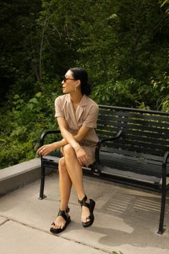 FINAL TOUCH COLLECTION Beck Mini Dress In Taupe - FINAL SALE Dresses