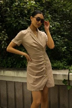 FINAL TOUCH COLLECTION Beck Mini Dress In Taupe - FINAL SALE Dresses