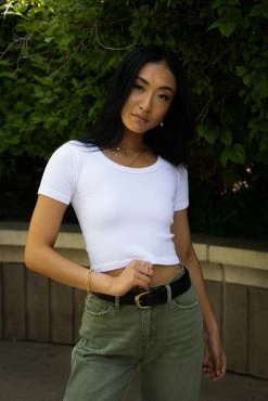 DYNAMIC FASHION Tops Jovie Ribbed Top In Tan