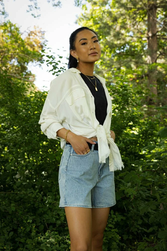 Best Pirce π LIME N CHILI Chanel Button Down Top In Ivory - FINAL SALE π― 2 LIME N CHILI Chanel Button Down Top In Ivory - FINAL SALE