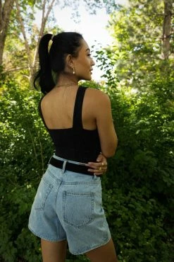 DYNAMIC FASHION Tops Sara Ribbed Tank In Black