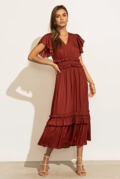 WORUI Dresses Willa Ruffle Dress In Brick