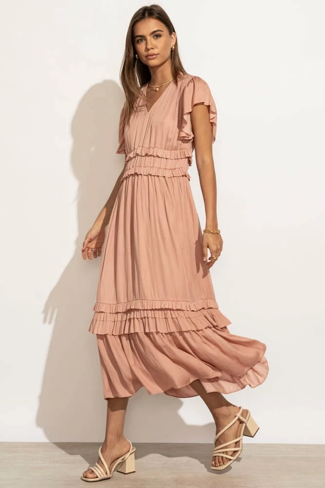Wholesale π WORUI New Arrivals Willa Ruffle π Dress In Blush π 5 WORUI New Arrivals Willa Ruffle Dress In Blush