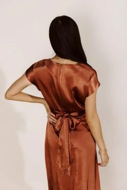 WORUI Dresses Rosalind Midi Dress In Rust
